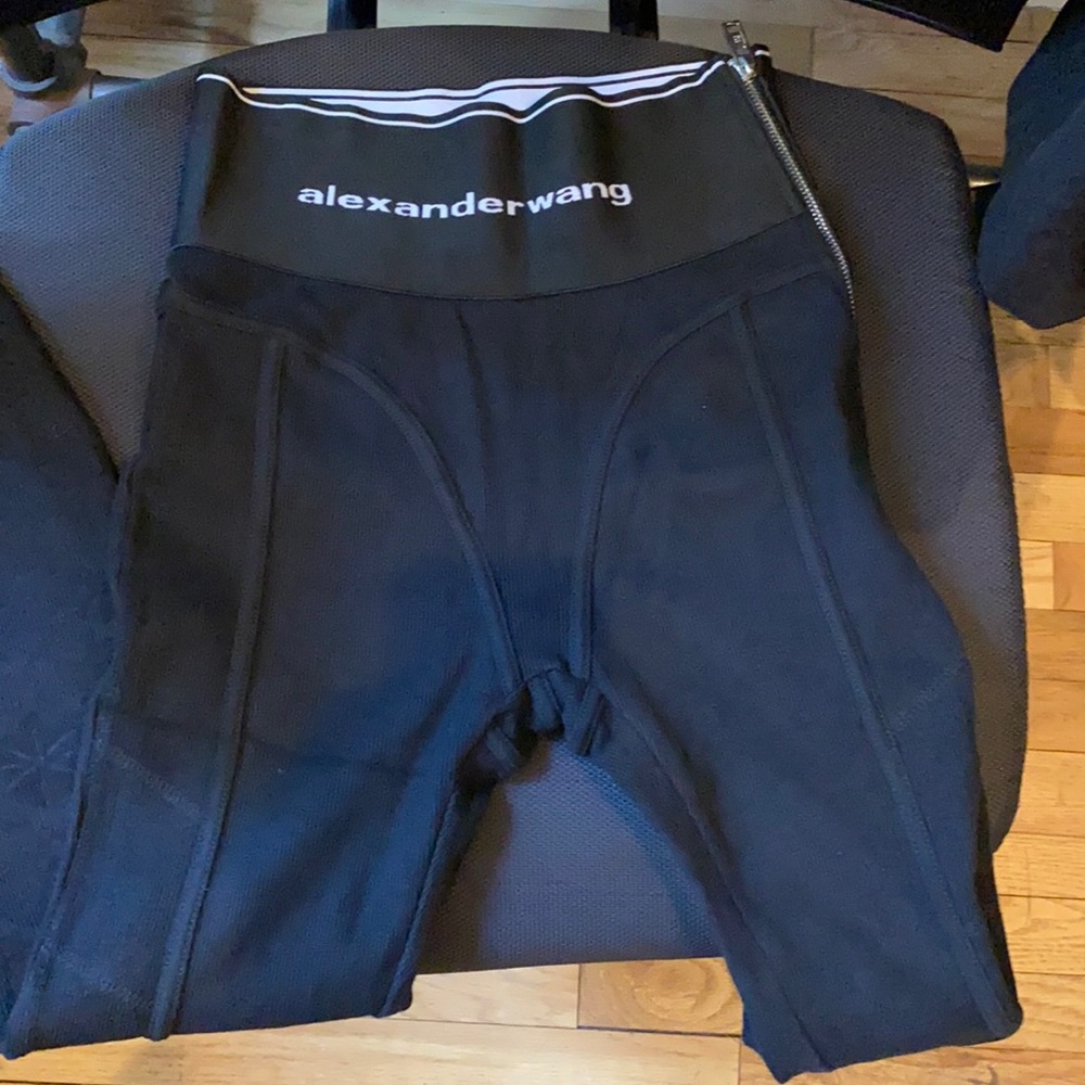 Alexander Wang Logo Elastic Leggings Black S M